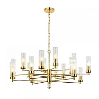 Люстра подвесная Aesthetic 2673-16P Favourite прозрачная на 16 ламп, основание золотое в стиле классический арт-деко Люстра подвесная Aesthetic 2673-16P Favourite прозрачная на 16 ламп, основание золотое в стиле классический арт-деко